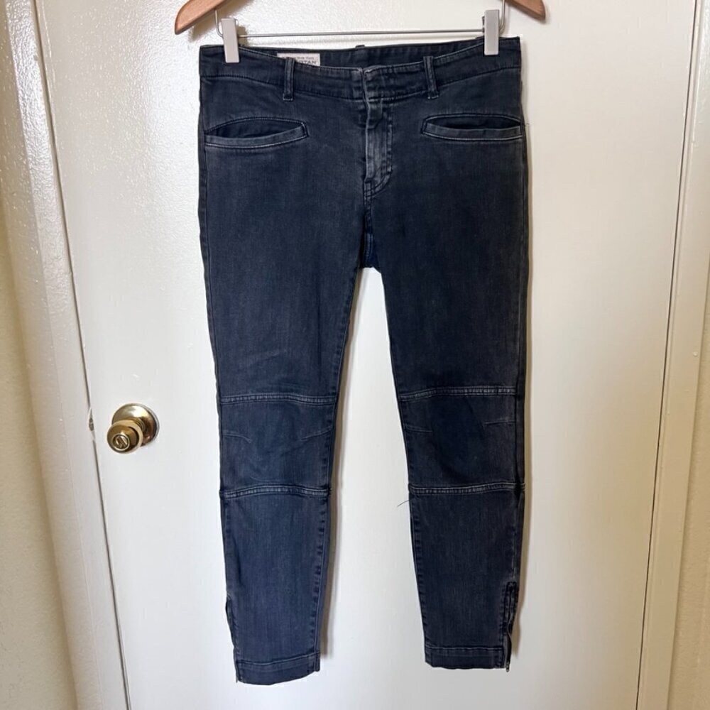 Nili Lotan 111/88 80 NL Faded Black Moto Jeans US 2​​​​​​​​​​​​